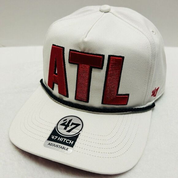 '47 Brand Atlanta Hawks Hitch Rope Patch Snapback‎ Hat Cap Adjustable White NBA - Picture 3 of 7